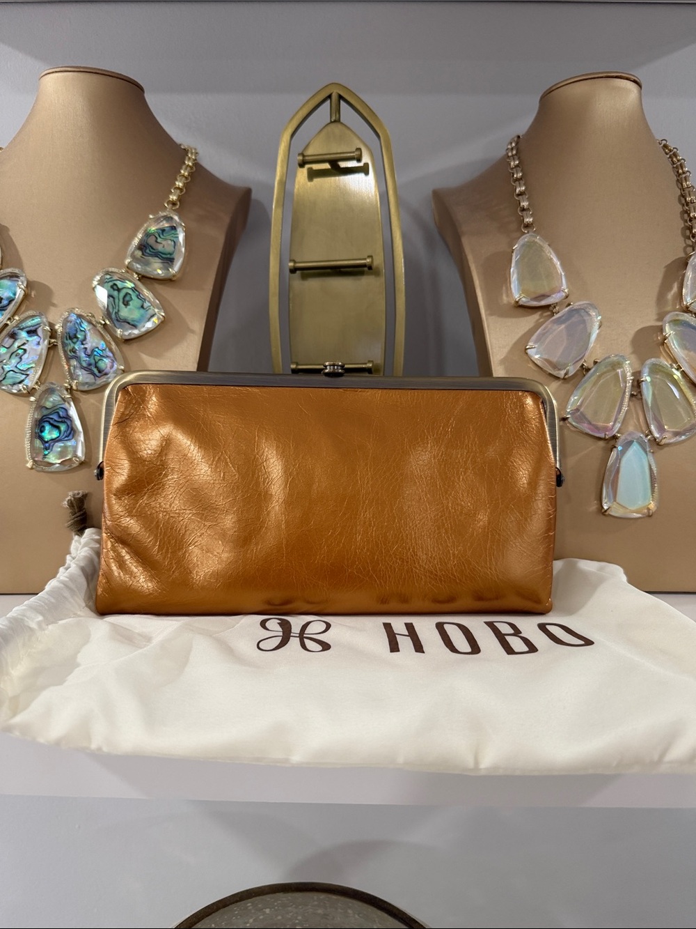 Hobo Lauren Clutch Wallet - New - Metallic Penny